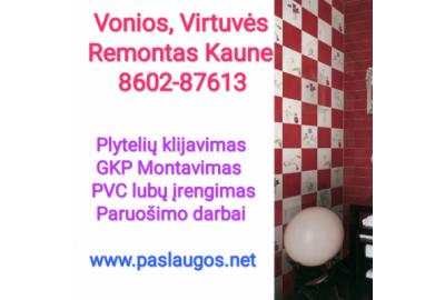 Plytelių klijavimas Kaunas 8602-87613 Vonios, virtuvės remontas