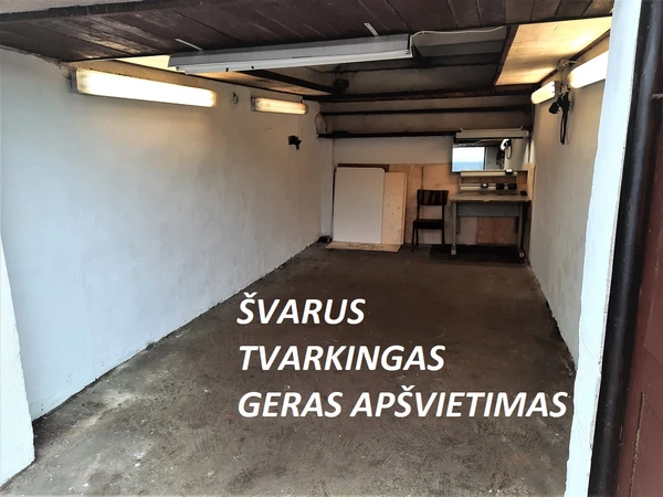 Nuomojamas garažas Dainavoje, Kaune||Tvarkingas garažas su grindimis ir lentynomis||Saugus garažas Kaune nuo 68 €/m?n