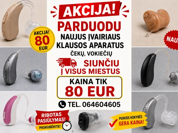 Klausos aparatai už 80 €