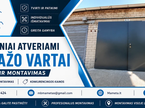 Metaliniai vartai pagal j?s? išmatavimus ||Tvirta garažo vart? gamyba ir montavimas ||Patikimi atveriami vartai j?s? garažui ||Konkurencingos kainos už kokybiškus vartus ||Individual?s sprendimai j?s? garažo vartams
