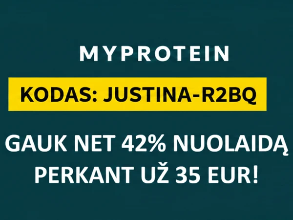 Sutaupyk 42% pirmam MyProtein užsakymui