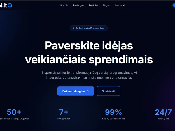 SEO optimizuotos svetainės su AI chatbot integracija