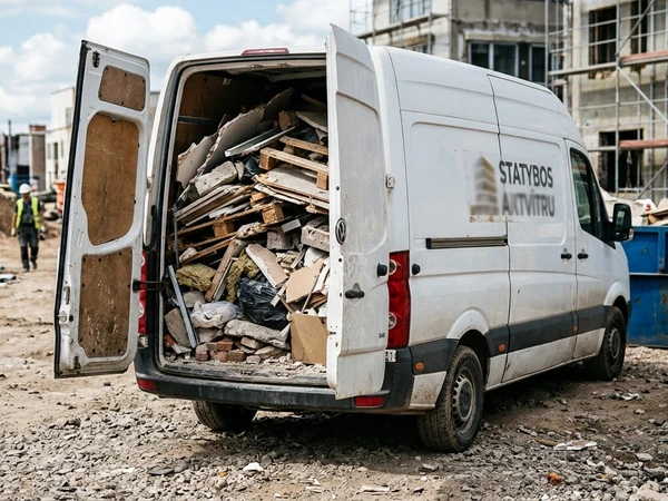 Vežame statybines bei buitines šiukšles. Transporto paslaugos. 