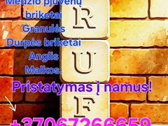 Briketai,granulės,durpės,anglis,malkos