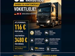 Darbas Vokietijoje! CE kategorijos vairuotojai darbui su konteineriais 