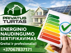 ENERGINIO NAUDINGUMO sertifikatas visoje Lietuvoje per 24 val.