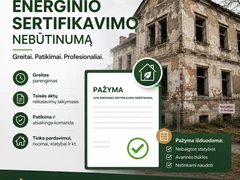 ENERGINIO NAUDINGUMO sertifikatas visoje Lietuvoje per 24 val.