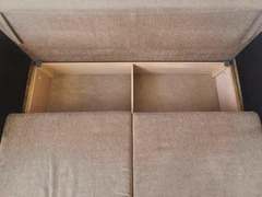 Ruda sofa-lova 240x100cm, patogi miegoti