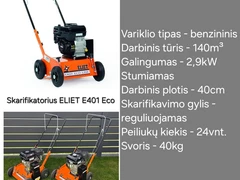 Sodo įrankių nuoma, įskaitant aeratorių ir priekabą